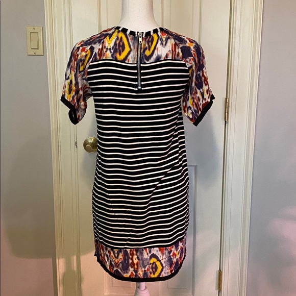 THML Black and White Striped Dress with Colorful Pattern - Picture 2 of 4